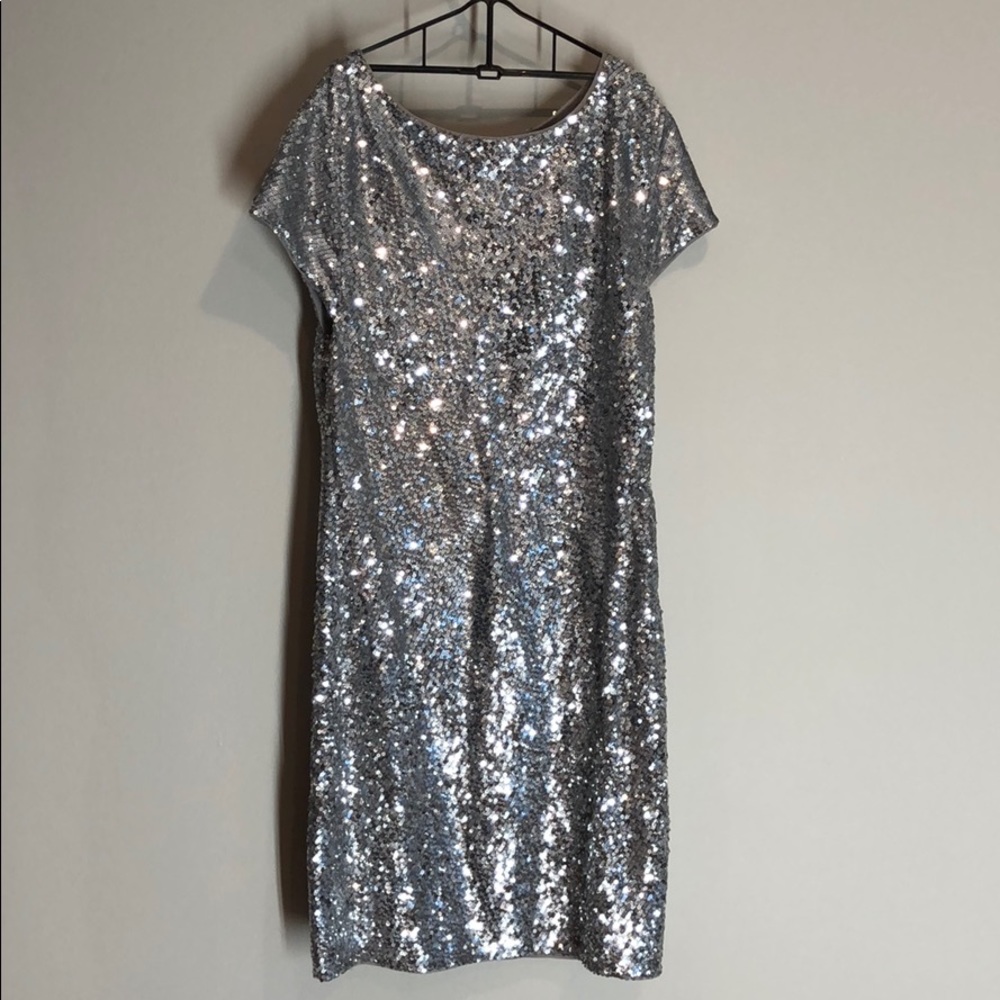 Alice + Olivia silver sequin minidress - Picture 2 of 5